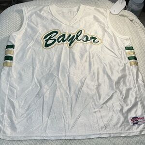Baylor White Sleeveless Jersey with Green and Gold Script Sz XXL 0761
